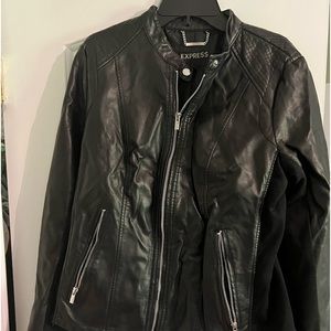 Black express faux leather jacket